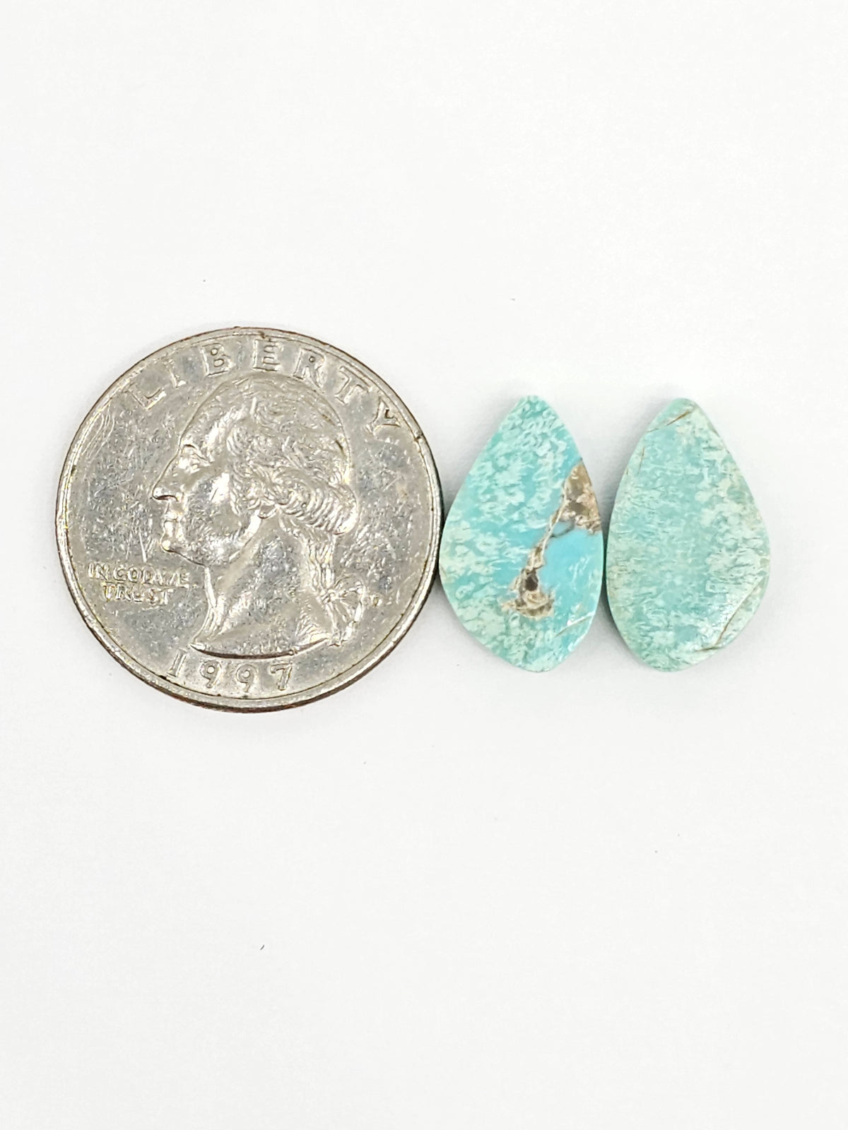 Mexican Turquoise Cabochon Pair | Artisan Cut Gemstone