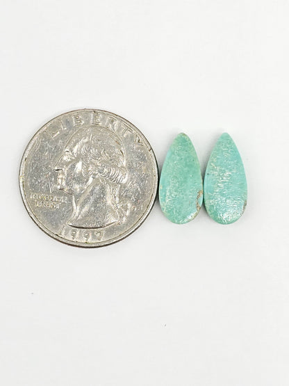 Mexican Turquoise Cabochon Pair | Artisan Cut Gemstone