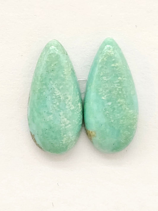 Mexican Turquoise Cabochon Pair | Artisan Cut Gemstone