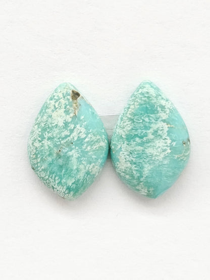 Mexican Turquoise Cabochon Pair | Artisan Cut Gemstone