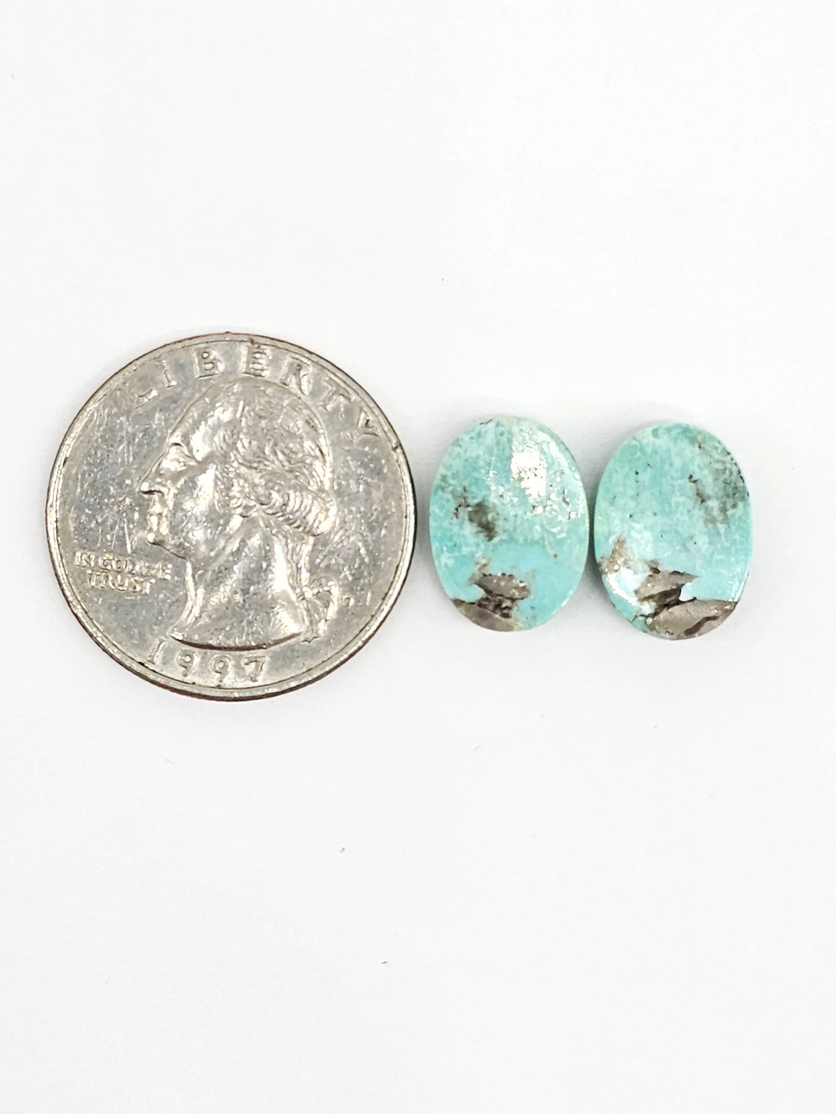 Mexican Turquoise Cabochon Pair | Artisan Cut Gemstone
