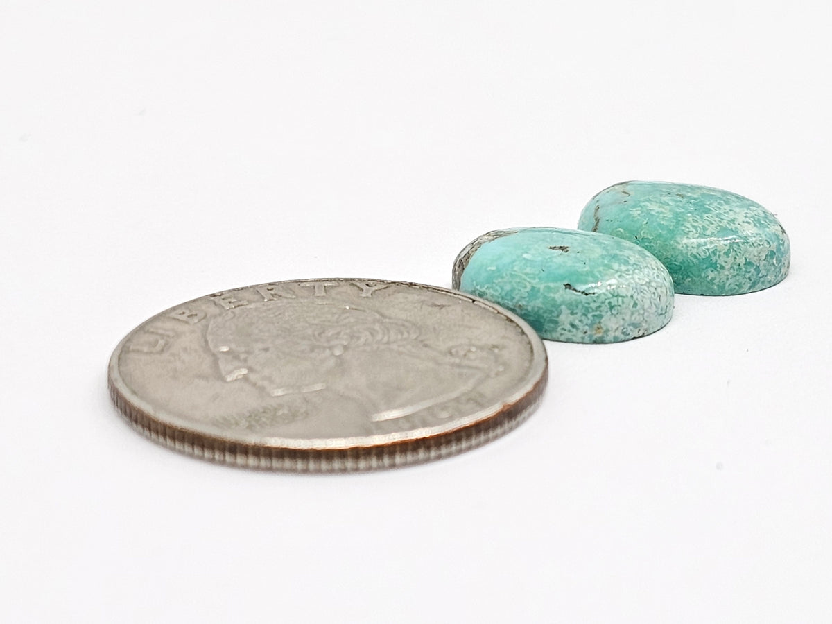 Mexican Turquoise Cabochon Pair | Artisan Cut Gemstone