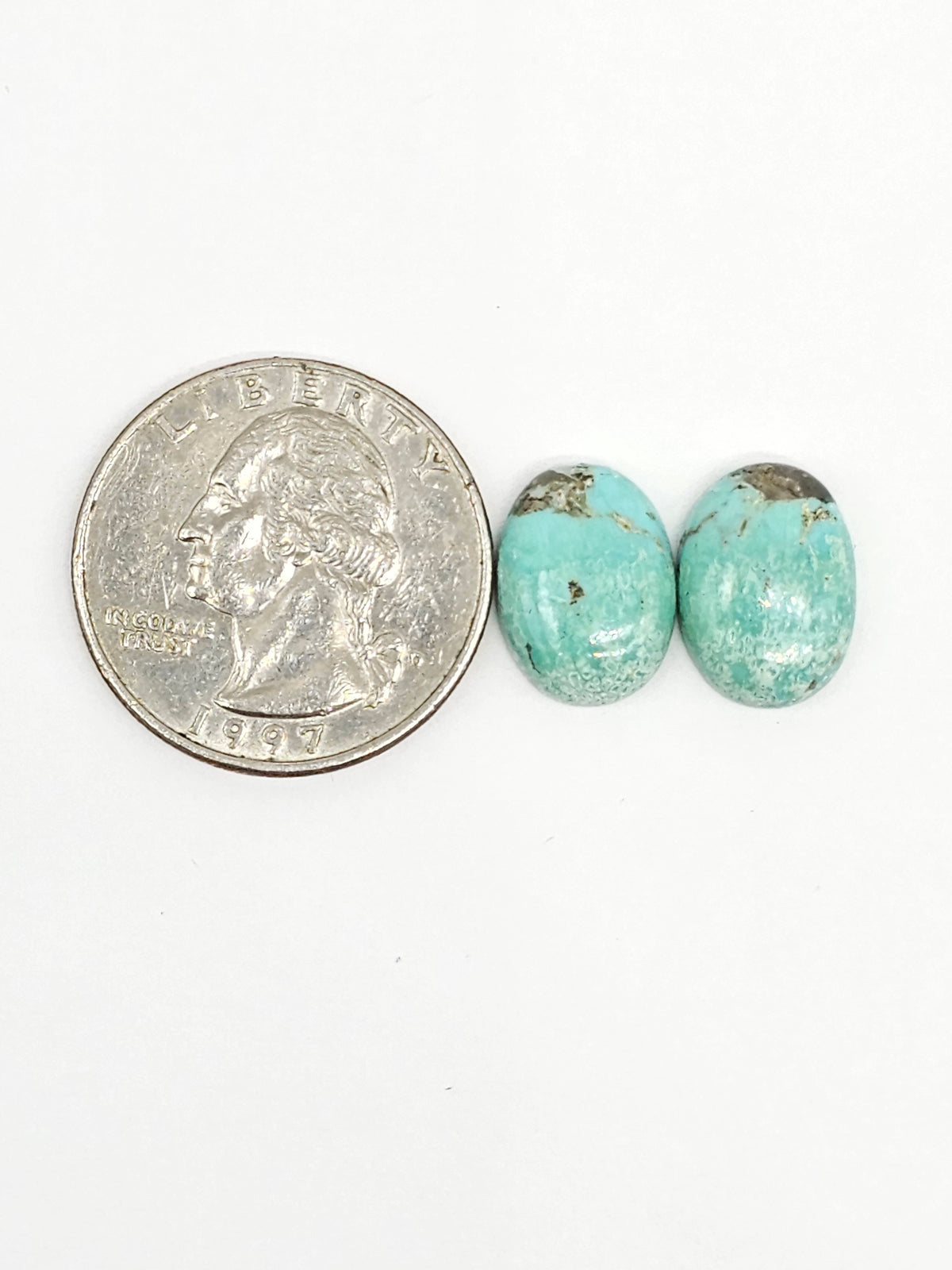 Mexican Turquoise Cabochon Pair | Artisan Cut Gemstone