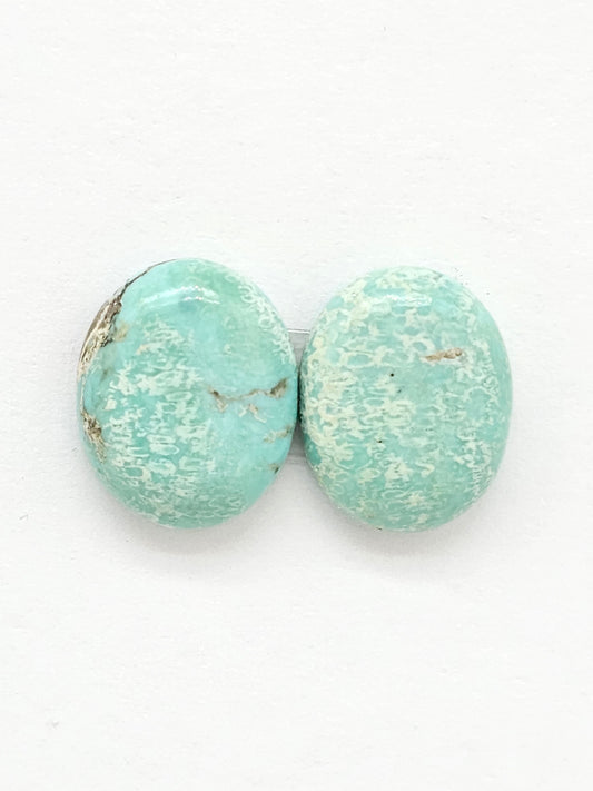 Mexican Turquoise Cabochon Pair | Artisan Cut Gemstone