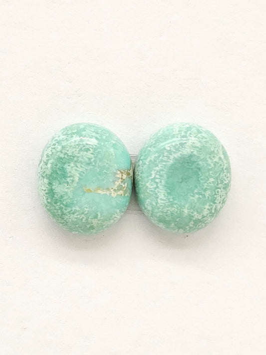 Mexican Turquoise Cabochon Pair | Artisan Cut Gemstone