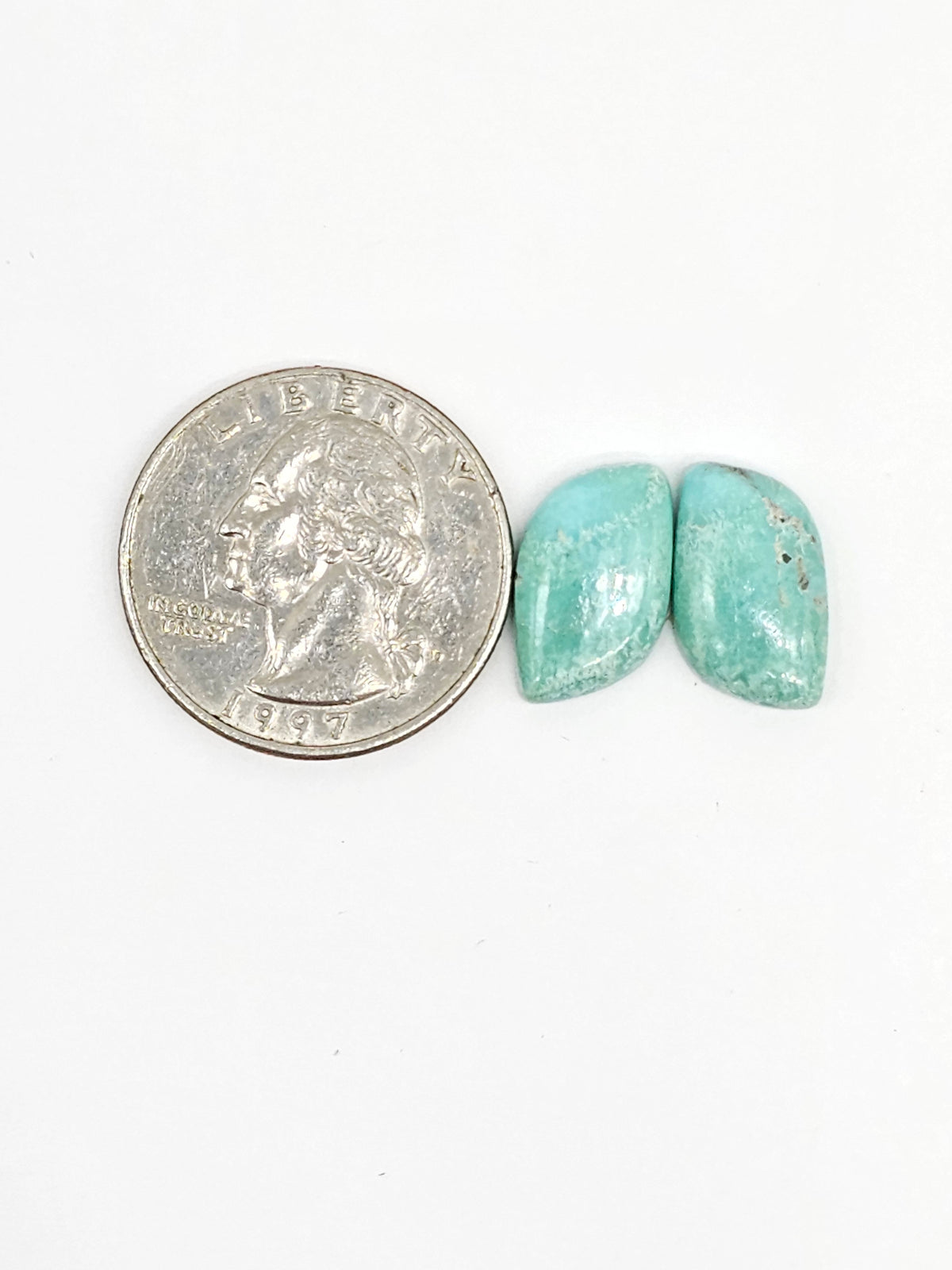 Mexican Turquoise Cabochon Pair | Artisan Cut Gemstone