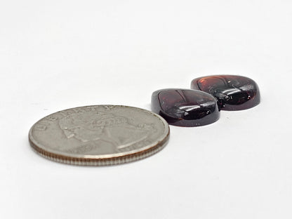Red Amber Authentic Cabochon Pair