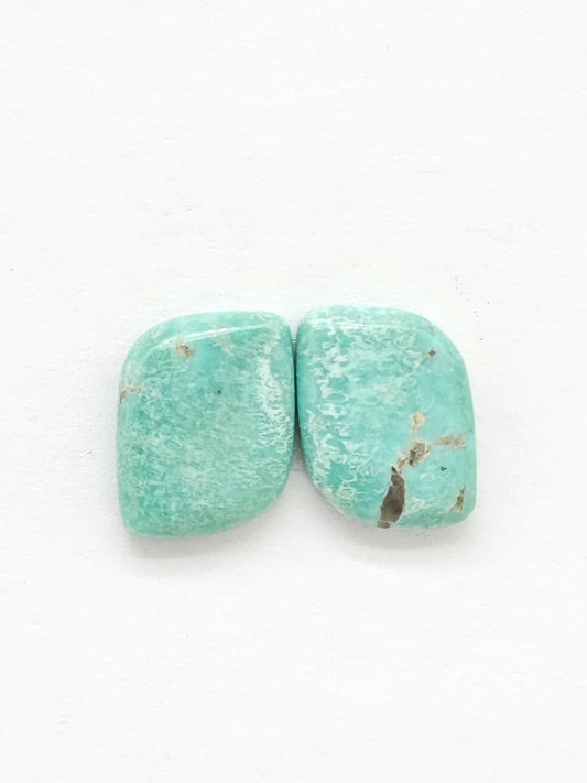 Mexican Turquoise Cabochon Pair | Artisan Cut Gemstone