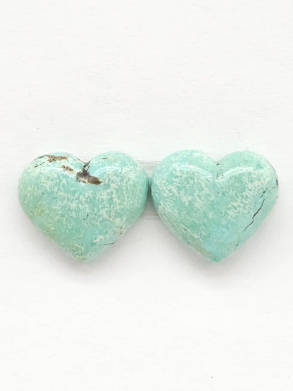 Mexican Turquoise Cabochon Pair | Artisan Cut Gemstone