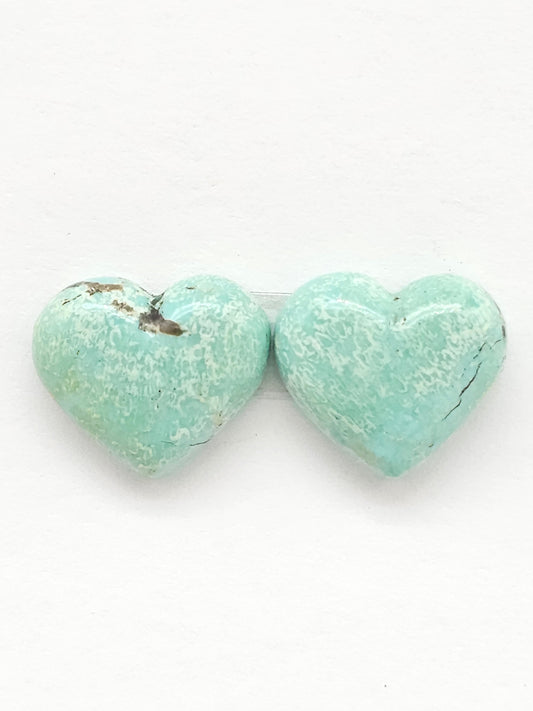 Mexican Turquoise Cabochon Pair | Artisan Cut Gemstone