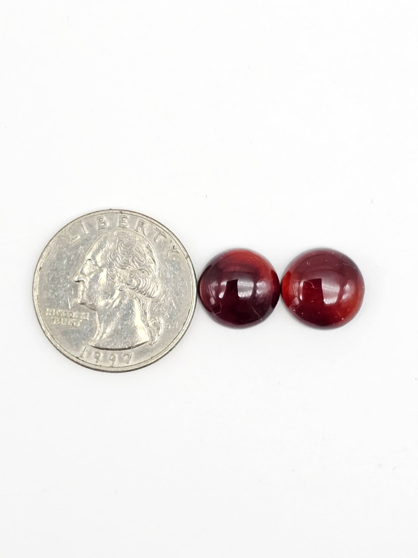 Red Amber Authentic Cabochon Pair