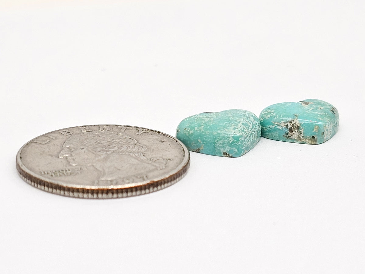 Mexican Turquoise Cabochon Pair | Artisan Cut Gemstone