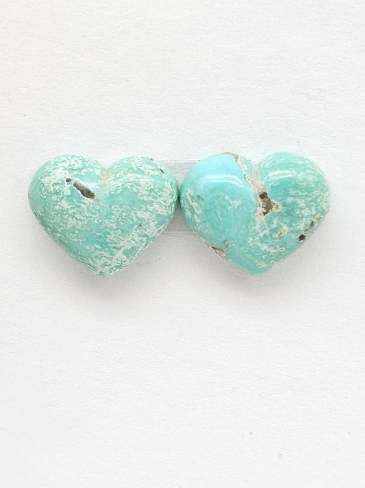 Mexican Turquoise Cabochon Pair | Artisan Cut Gemstone