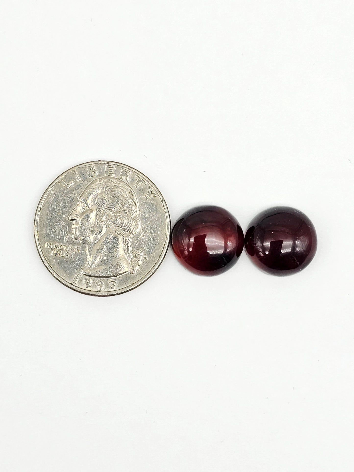 Red Amber Authentic Cabochon Pair