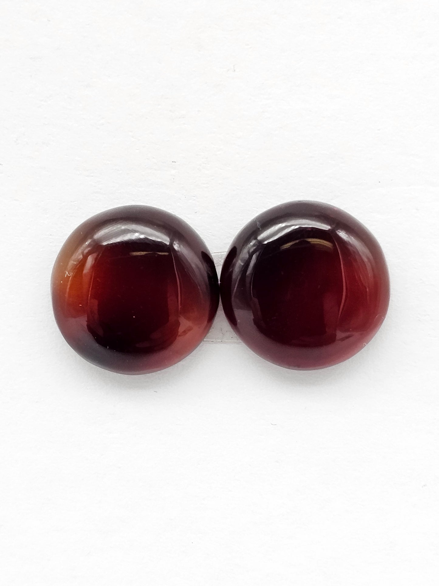 Red Amber Authentic Cabochon Pair