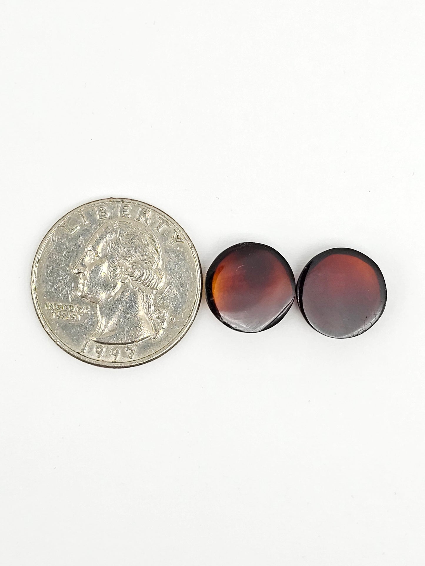 Red Amber Authentic Cabochon Pair