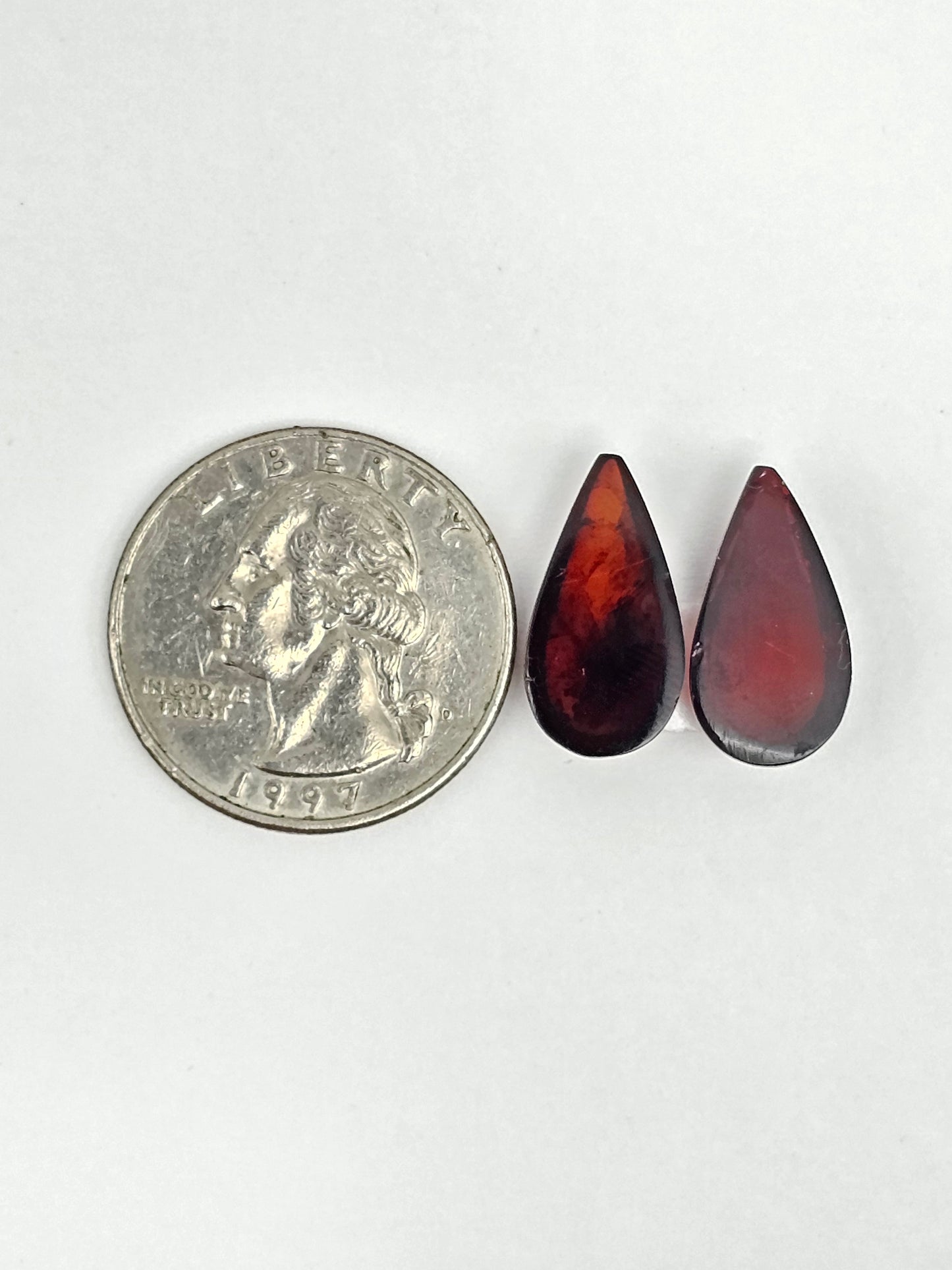 Red Amber Authentic Cabochon Pair