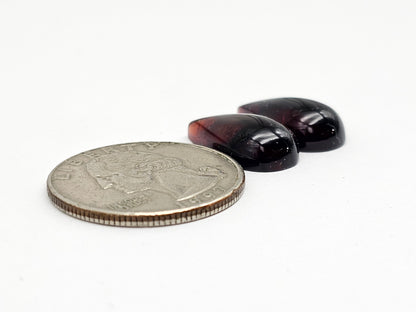 Red Amber Authentic Cabochon Pair