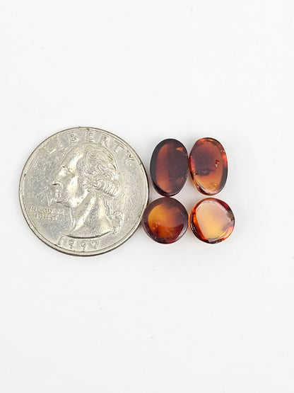 Red Amber Authentic Cabochon Pairs