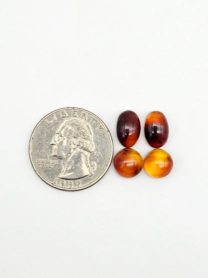 Red Amber Authentic Cabochon Pairs