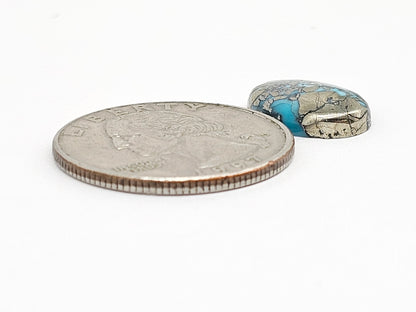 Mexican Turquoise Cabochon with Pyrite | Artisan Cut Gemstone
