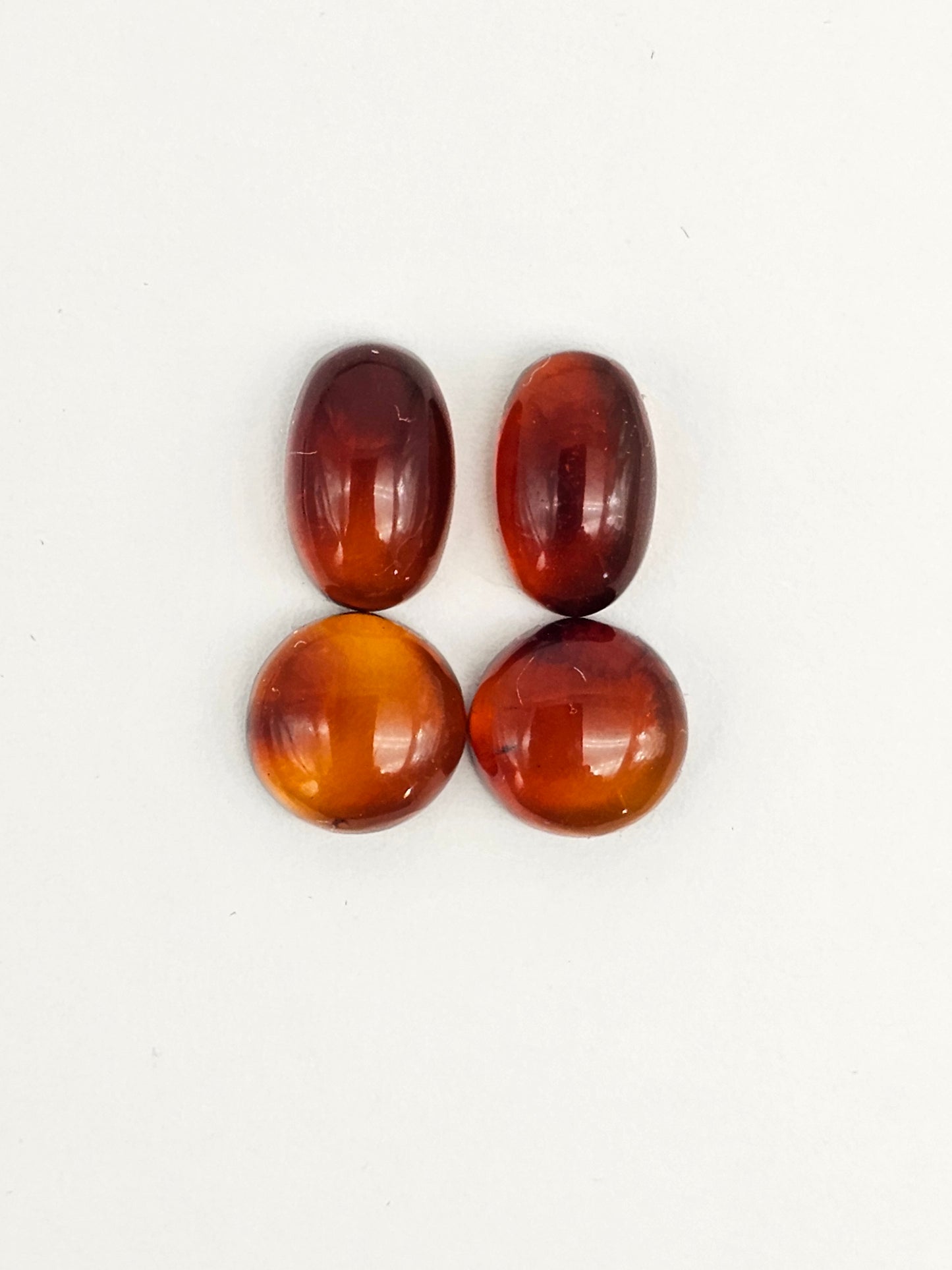 Red Amber Authentic Cabochon Pairs