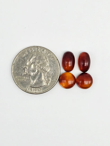 Red Amber Authentic Cabochon Pairs