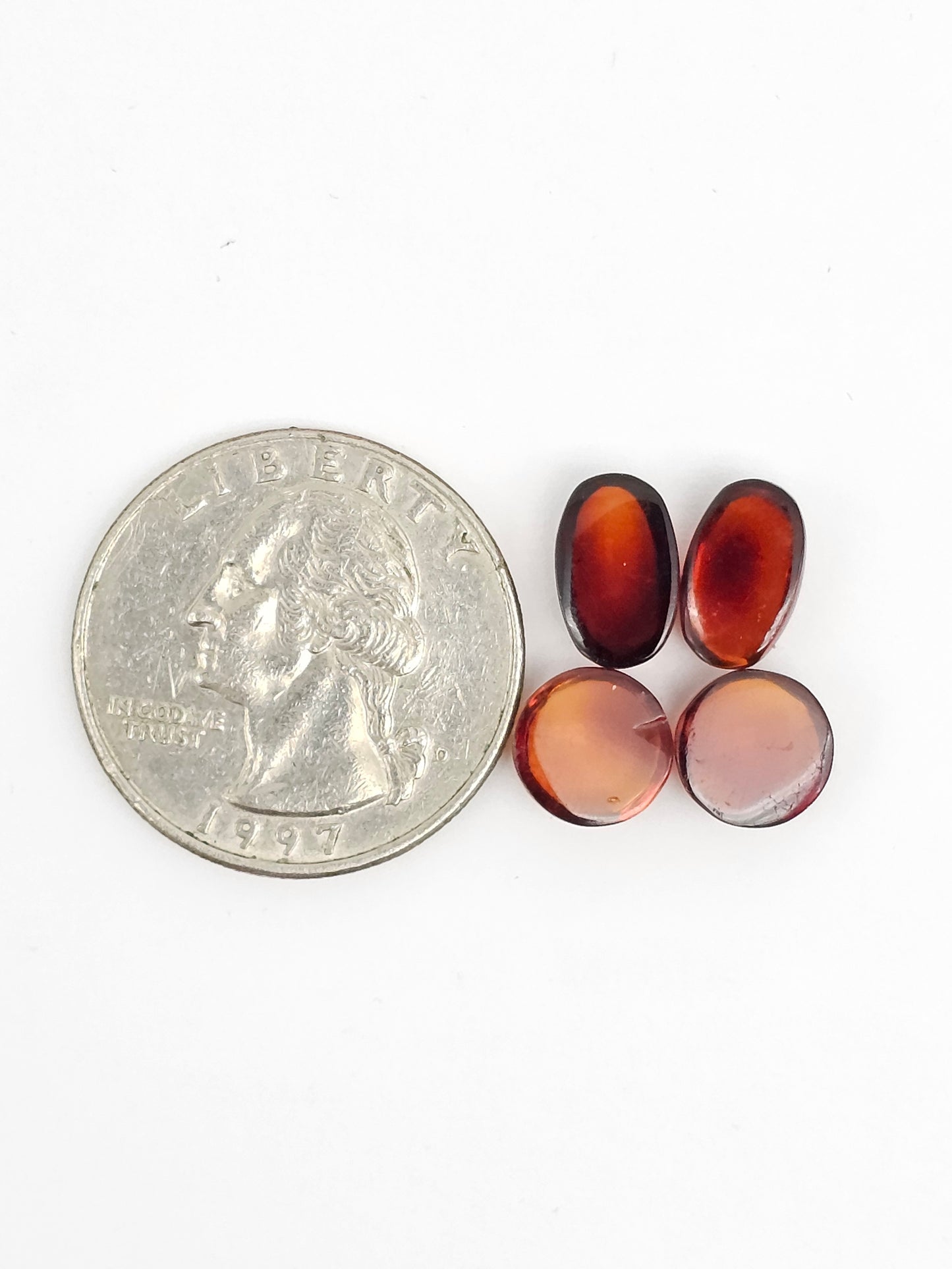 Red Amber Authentic Cabochon Pairs