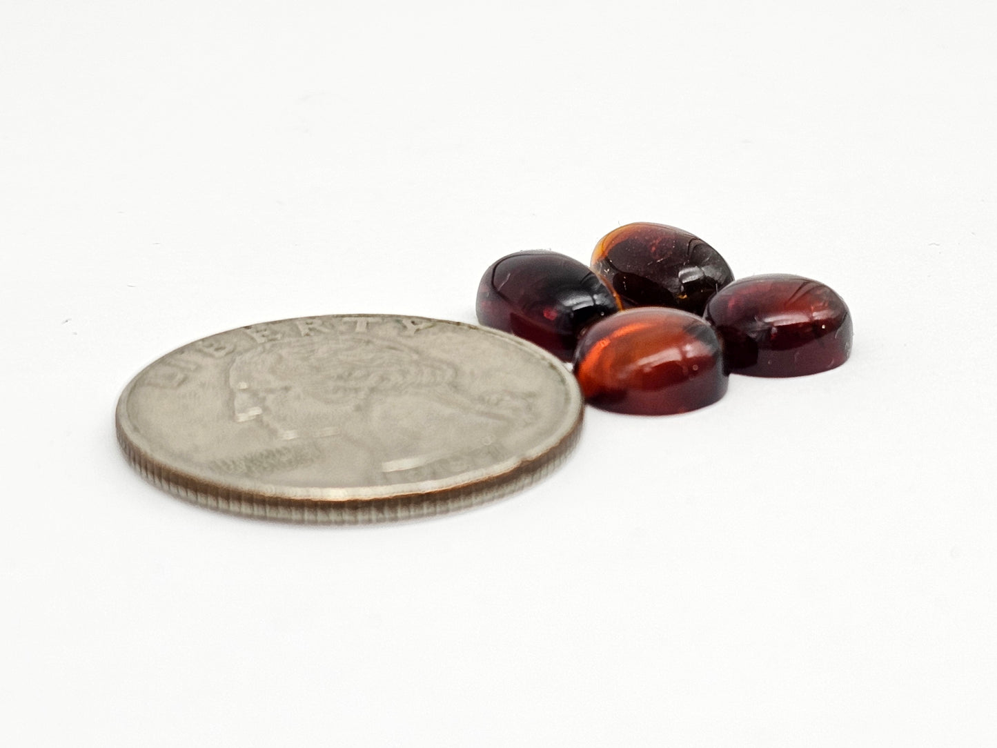 Red Amber Authentic Cabochon Pairs