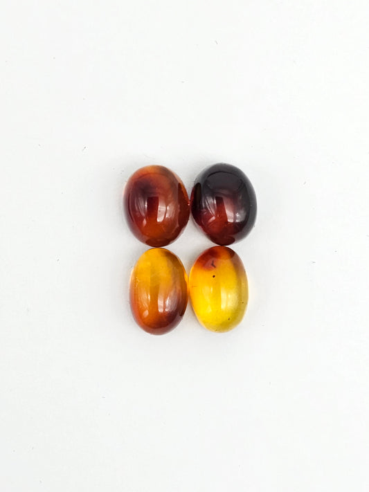 Red Amber Authentic Cabochon Pairs