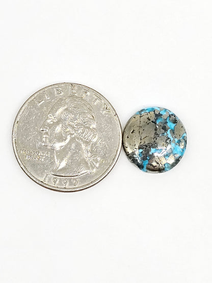 Mexican Turquoise Cabochon with Pyrite | Artisan Cut Gemstone
