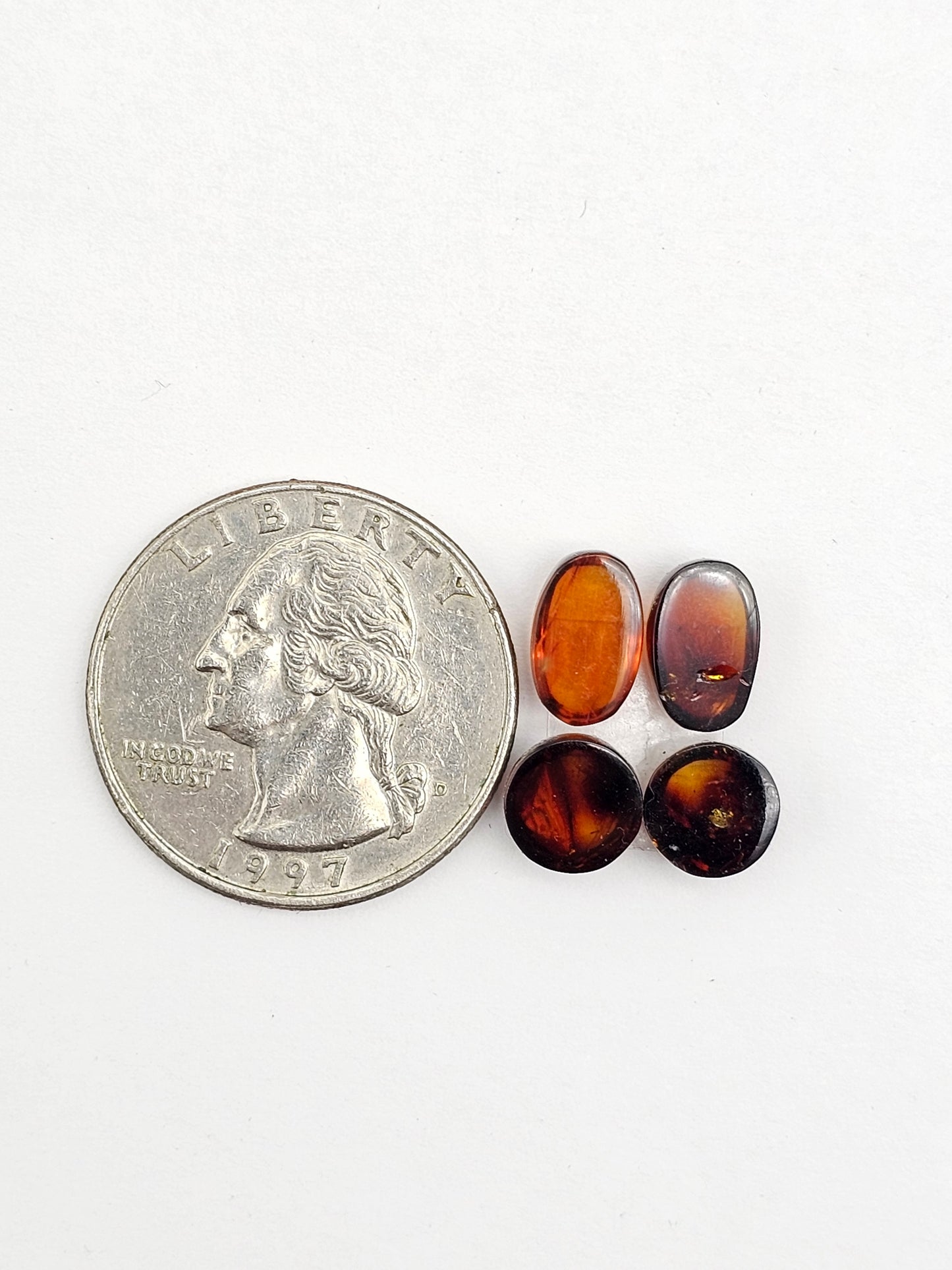 Red Amber Authentic Cabochon Pairs