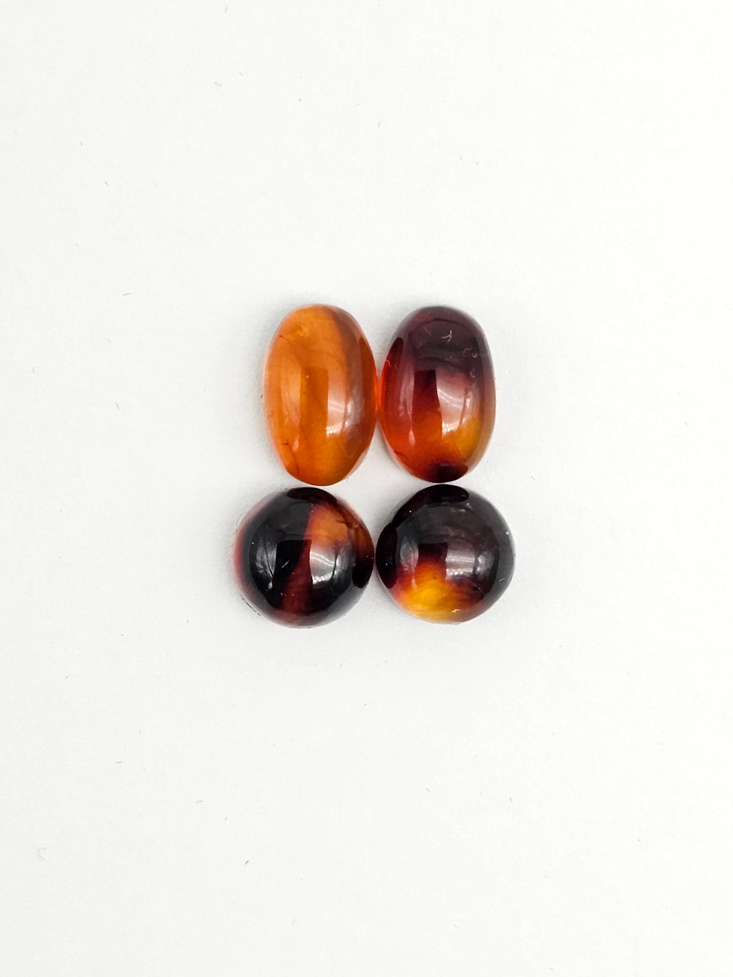 Red Amber Authentic Cabochon Pairs