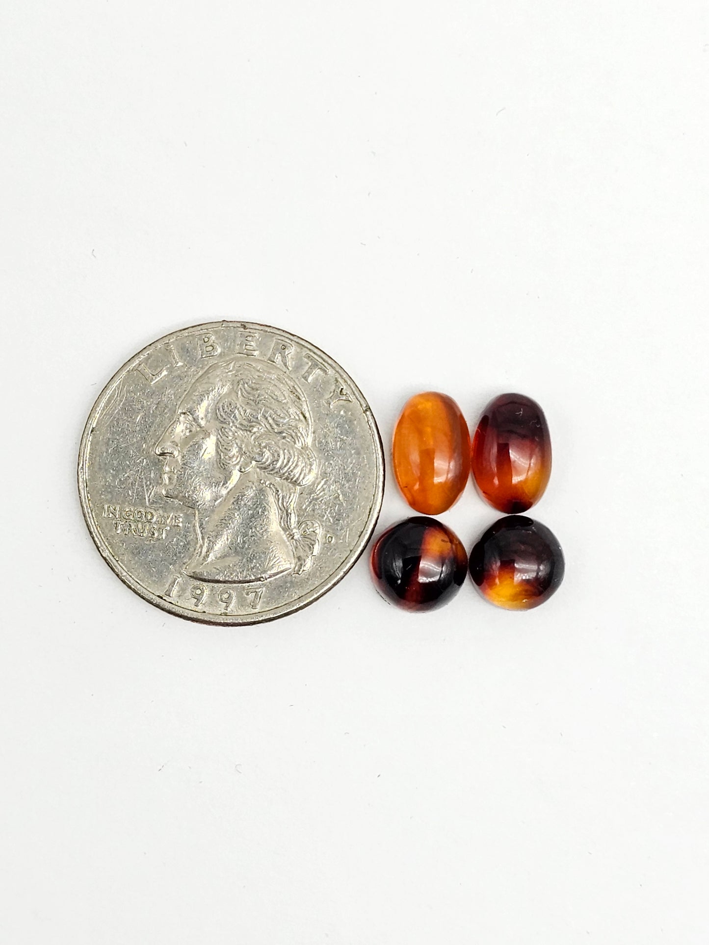Red Amber Authentic Cabochon Pairs