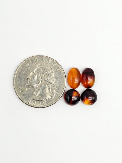 Red Amber Authentic Cabochon Pairs