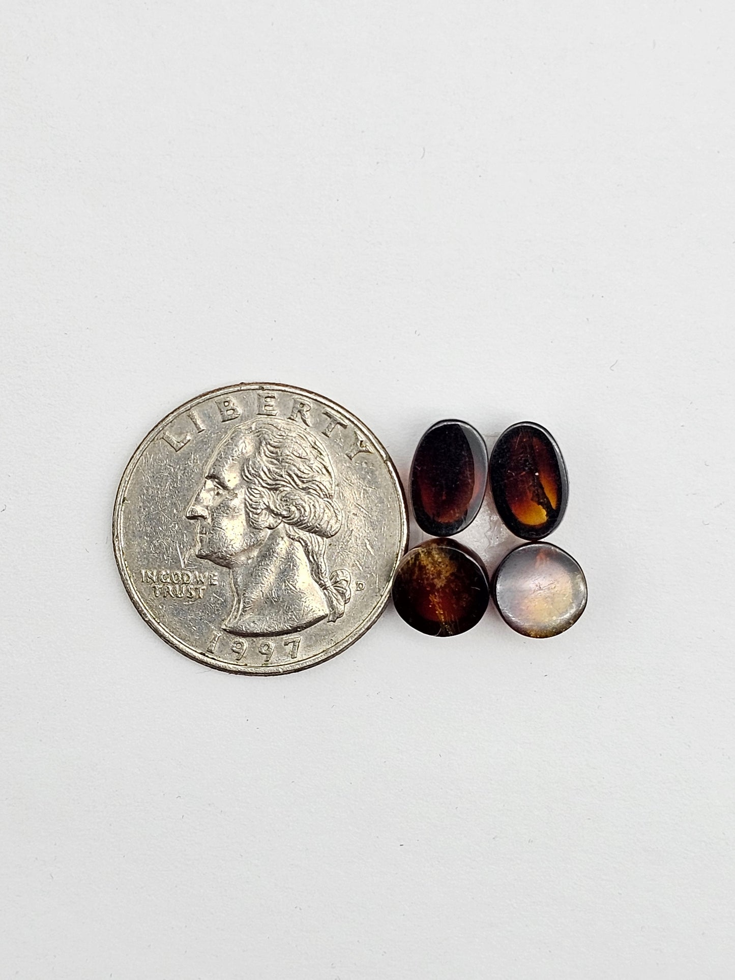 Red Amber Authentic Cabochon Pairs