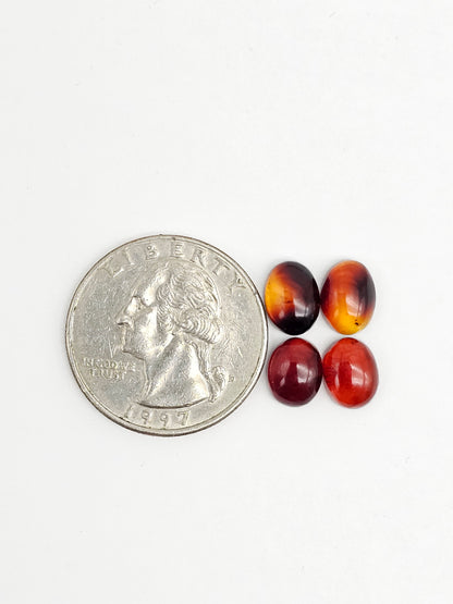 Red Amber Authentic Cabochon Pairs