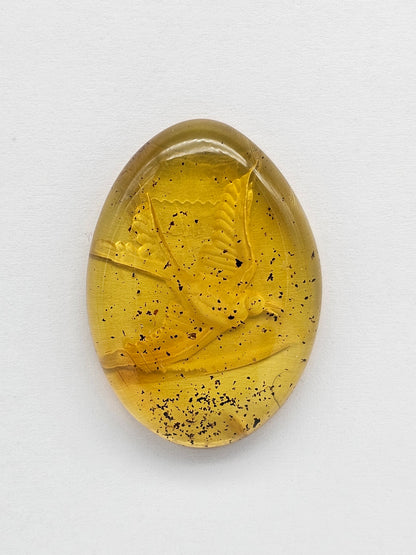 Amber Intaglio Cabochon | Hand-Carved Natural Amber