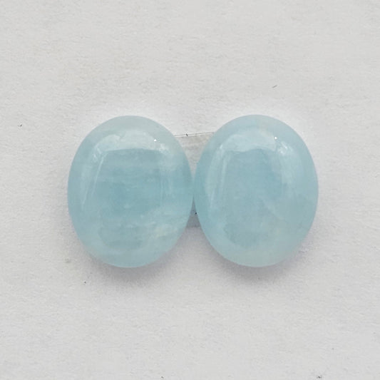 Aquamarine Silica Cabochon pair