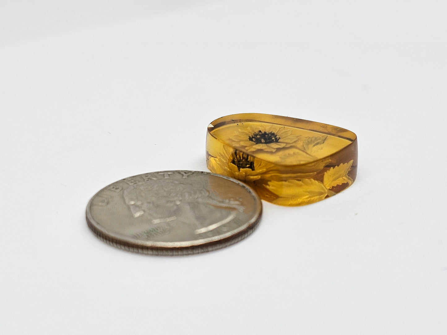 Amber Intaglio Cabochon | Hand-Carved Natural Amber