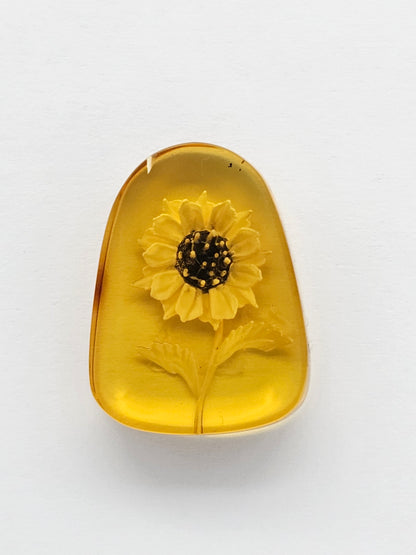 Amber Intaglio Cabochon | Hand-Carved Natural Amber