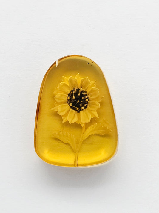 Amber Intaglio Cabochon | Hand-Carved Natural Amber