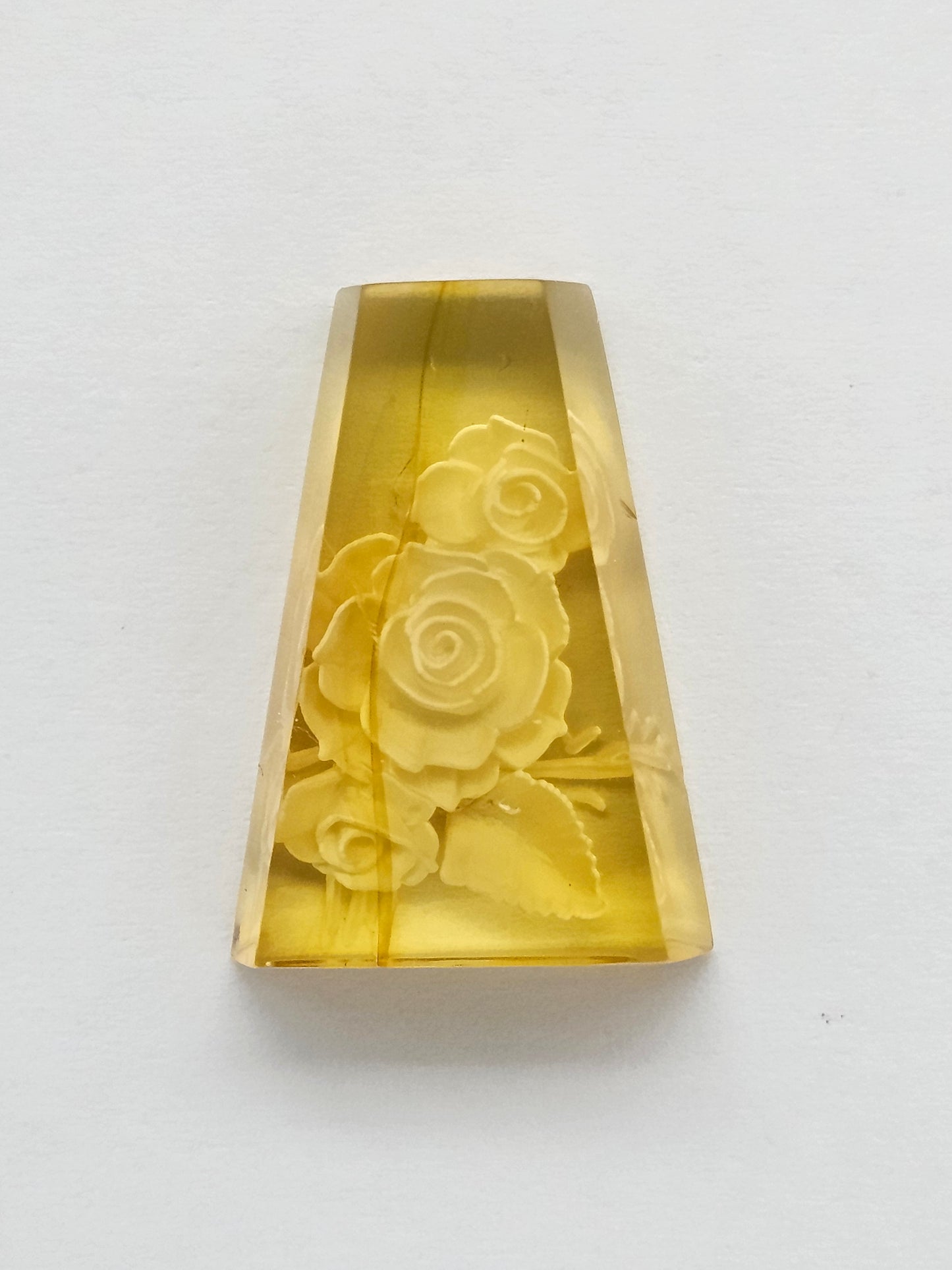 Amber Intaglio Cabochon | Hand-Carved Natural Amber