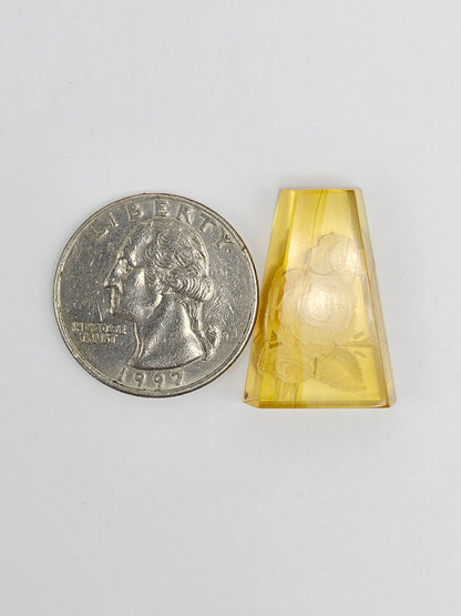 Amber Intaglio Cabochon | Hand-Carved Natural Amber