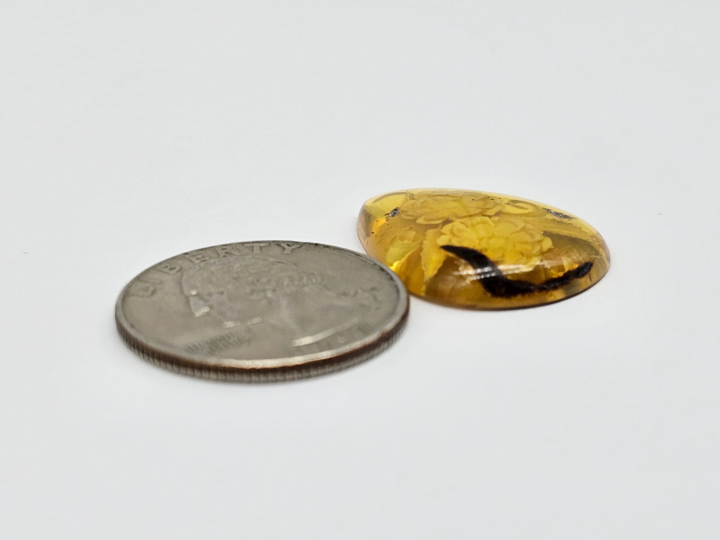 Amber Intaglio Cabochon | Hand-Carved Natural Amber