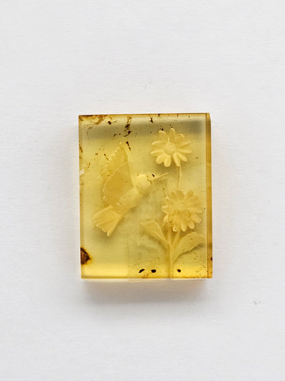 Amber Intaglio Cabochon | Hand-Carved Natural Amber