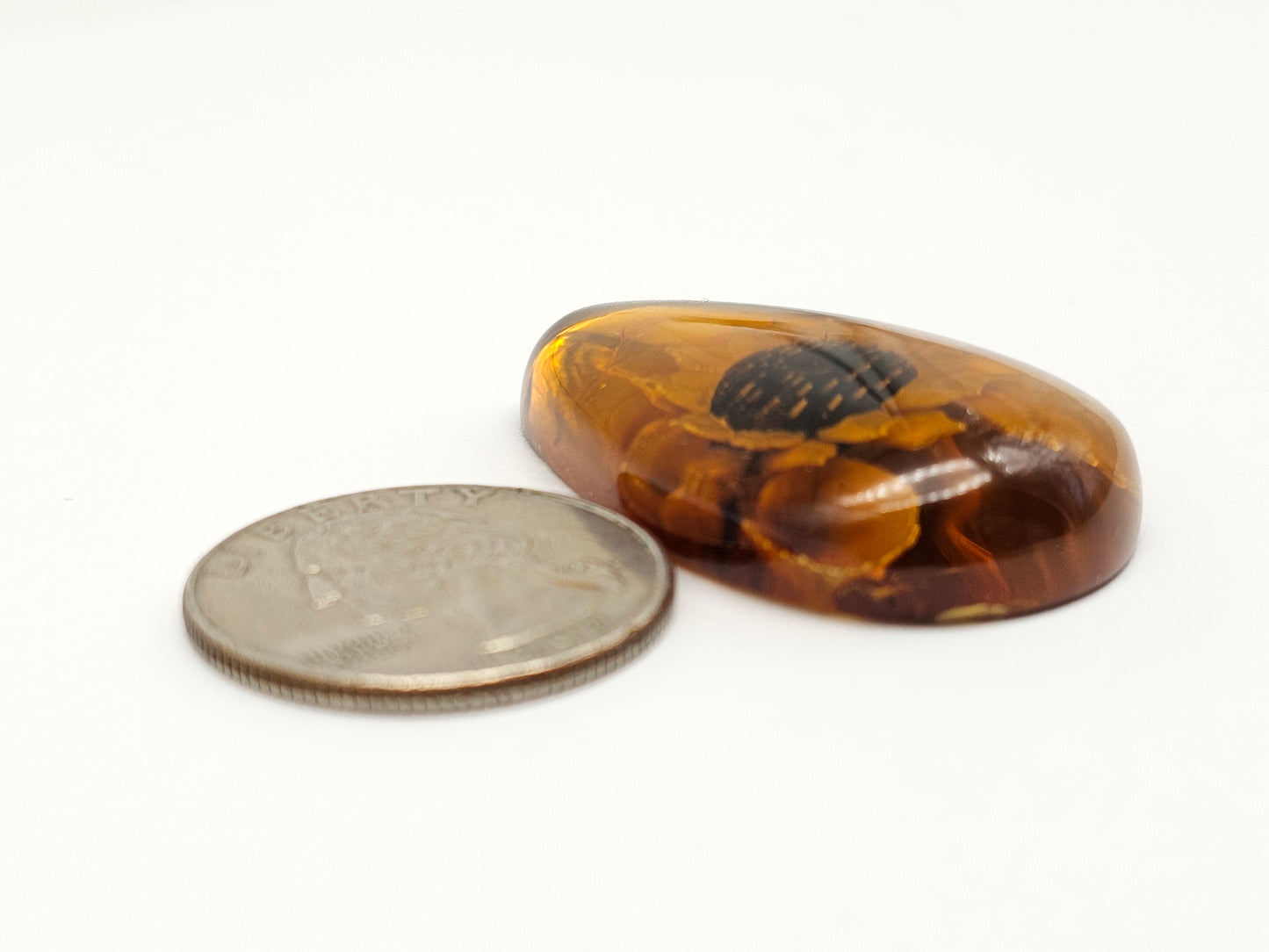 Amber Intaglio Cabochon | Hand-Carved Natural Amber