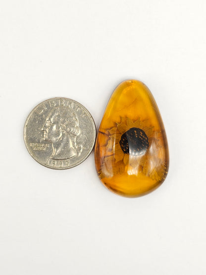 Amber Intaglio Cabochon | Hand-Carved Natural Amber