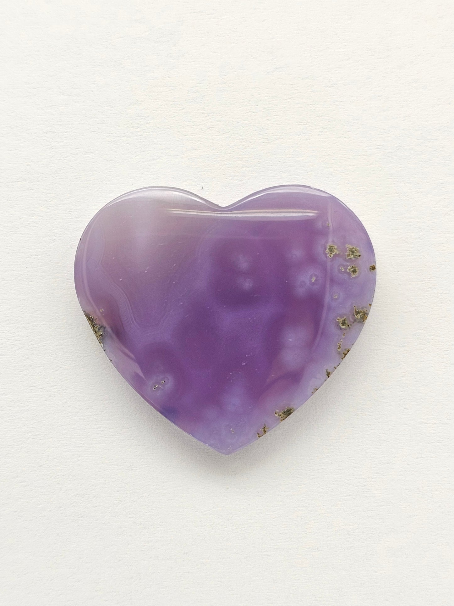 Moss agate heart cabochon