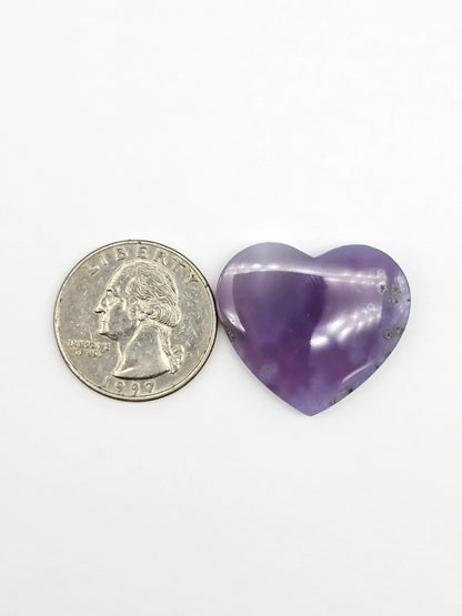 Moss agate heart cabochon